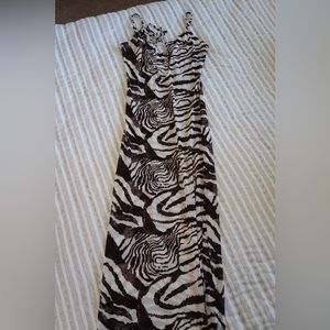 Miss Lola mesh animal print maxi dress